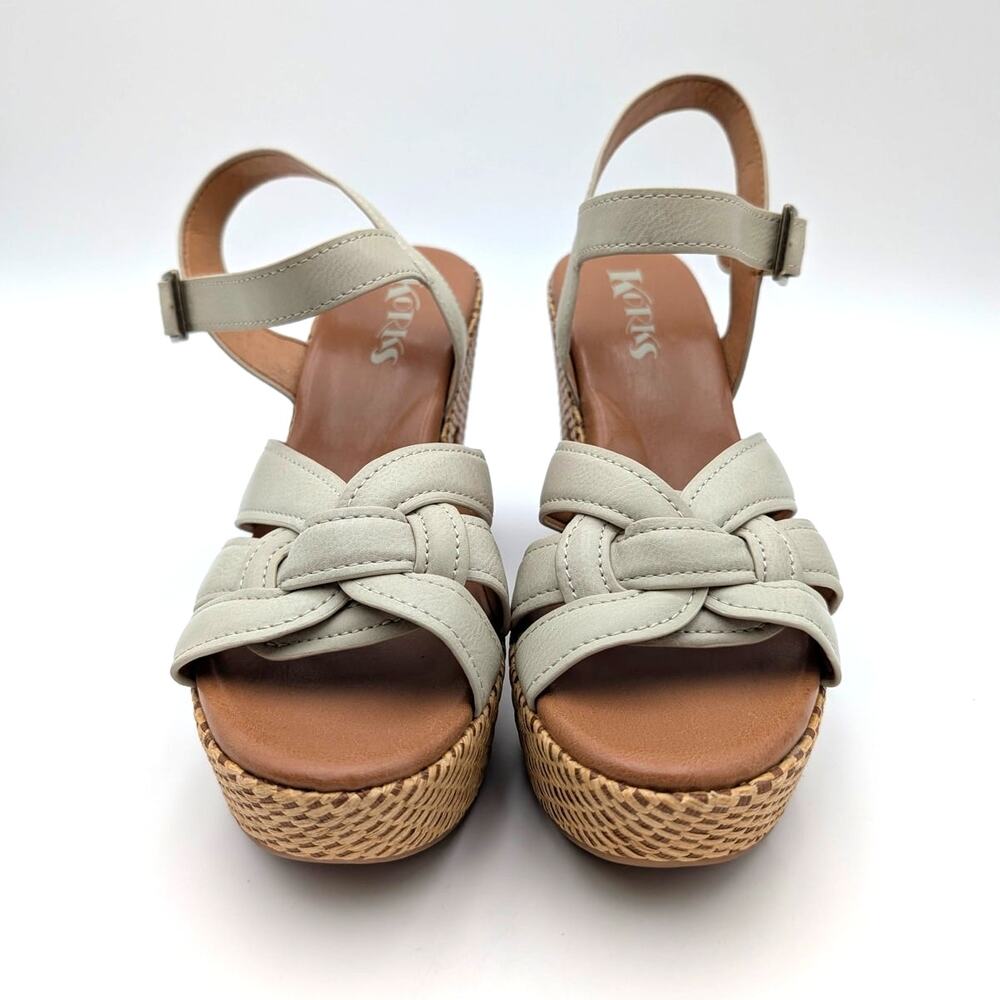 Korks Dee Wedge Platform Block Heel Sandals Women's off White Size US9M EU39.5 - Picture 2 of 11